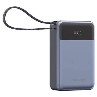 Батарея универсальная Canyon 20000mAh OnPower 600 PD/65W built-in cable Dark Grey (CNS-CPB600DG) фото №2