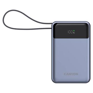 Батарея универсальная Canyon 20000mAh OnPower 600 PD/65W built-in cable Dark Grey (CNS-CPB600DG) фото №1