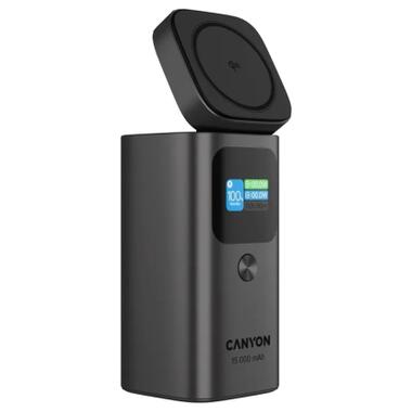 Батарея универсальная Canyon 15000mAh OnPower 150 Qi2 magnetic Grey (CNS-CPB150DG) фото №7