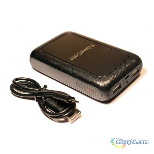 Зовнішній акумулятор FrimeCom 6SI-BK Real 6000mAh 2 USB Led-ліхтарик фото №1