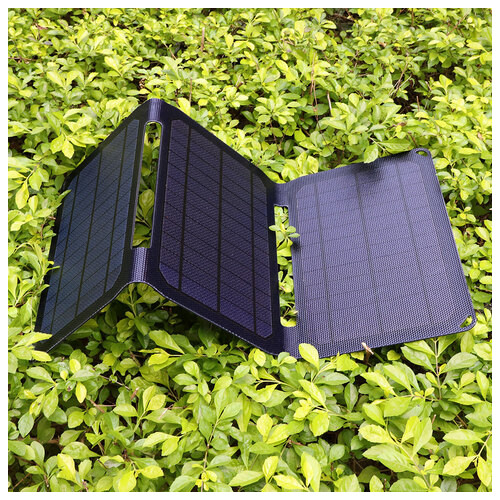 Портативна складна сонячна батарея/зарядний пристрій Soshine SC20W, 20W, 2xUSB, IPX5, Black фото №7
