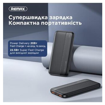 Універсальна мобільна батарея Remax RPP-212 Tinyl 10000mAh Black (RPP-212) фото №2