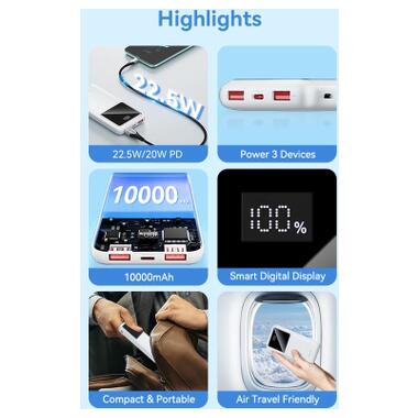 Батарея универсальная Vention 10000 mAh 22.5W Black LED Display Type (FHKB0) фото №3