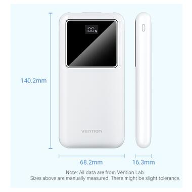 Батарея универсальная Vention 10000 mAh 22.5W Black LED Display Type (FHKB0) фото №2