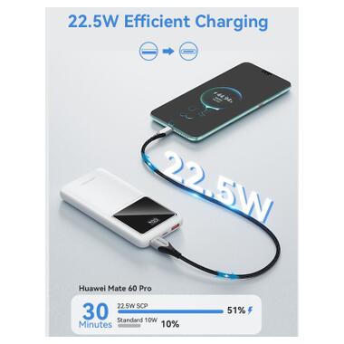 Батарея универсальная Vention 10000 mAh 22.5W Black LED Display Type (FHKB0) фото №6