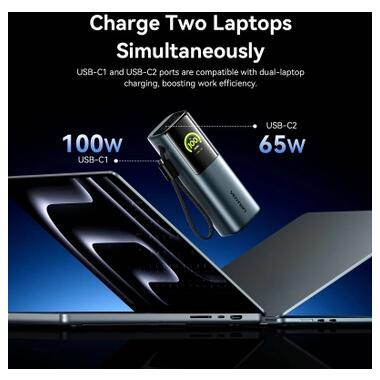 Батарея универсальная Vention 20000 mAh 165W Gray TFT Display Type (FKFH0) фото №8