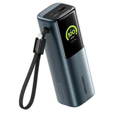 Батарея универсальная Vention 20000 mAh 165W Gray TFT Display Type (FKFH0) фото №2