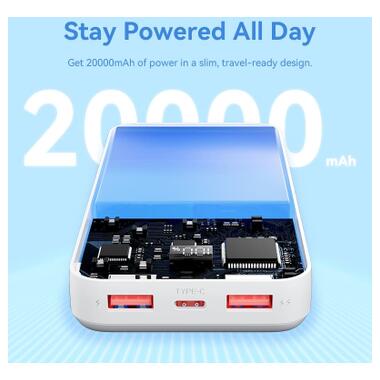 Батарея универсальная Vention 20000 mAh 22.5W Black LED Display Type (FHLB0) фото №3