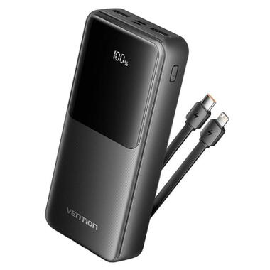 Батарея универсальная Vention 20000 mAh 22.5W with Built-in USB-C and Lightning Cables (FHPB0) фото №1