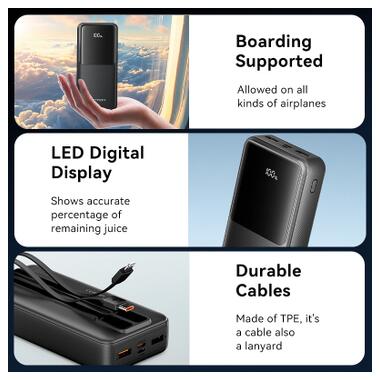 Батарея универсальная Vention 20000 mAh 22.5W with Built-in USB-C and Lightning Cables (FHPB0) фото №6