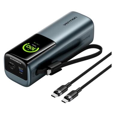 Батарея универсальная Vention 27000 mAh 200W Gray TFT Display Type (FKGH0) фото №1