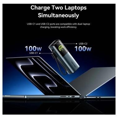 Батарея универсальная Vention 27000 mAh 200W Gray TFT Display Type (FKGH0) фото №8
