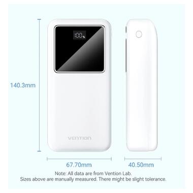 Батарея универсальная Vention 30000 mAh 22.5W Black LED Display Type (FHMB0) фото №3