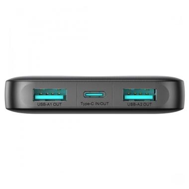 Батарея универсальная JOYROOM 10000mAh 12W 2*USB-A, USB-C In/Out, Black (JR-PBF12 / 6956116713256) фото №3