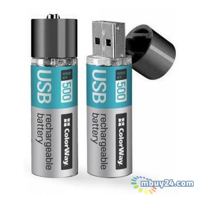 Аккумулятор ColorWay AA USB 1200 mAh 1.5V R6x2 (CW-UBAA-02) фото №1