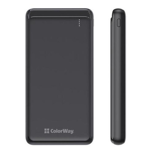 Універсальна мобільна батарея ColorWay Slim 10000mAh Black (CW-PB100LPG3BK-PD) фото №1