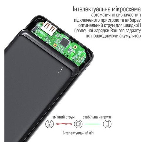 Універсальна мобільна батарея ColorWay Slim 10000mAh Black (CW-PB100LPG3BK-PD) фото №6