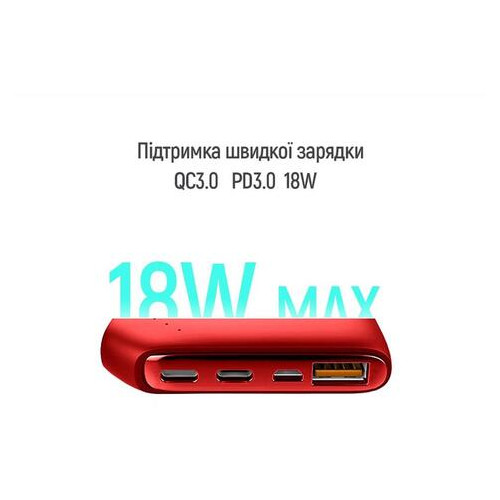 Універсальна мобільна батарея ColorWay Soft Touch 10000mAh Red (CW-PB100LPE3RD-PD) фото №6