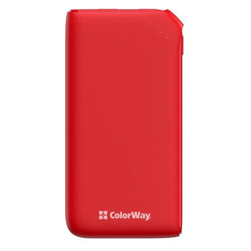 Універсальна мобільна батарея ColorWay Soft Touch 10000mAh Red (CW-PB100LPE3RD-PD) фото №1