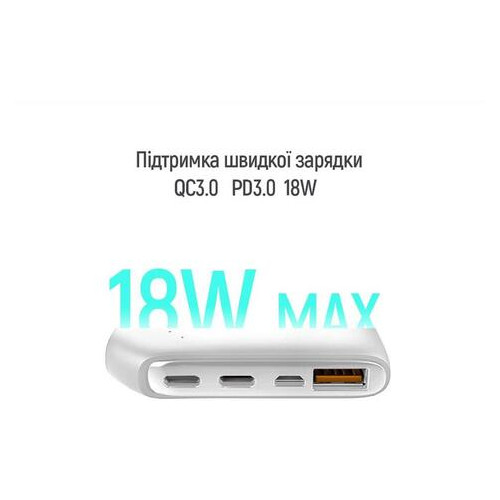 Універсальна мобільна батарея ColorWay Soft Touch 10000mAh White (CW-PB100LPE3WT-PD) фото №5