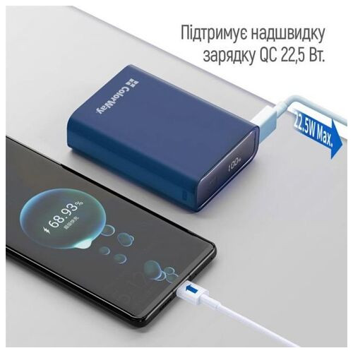Універсальна мобільна батарея ColorWay Full power 20000mAh Blue (CW-PB200LPG2BL-PDD) фото №7