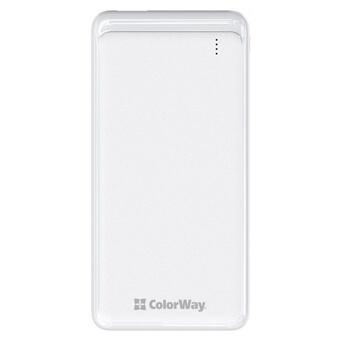 Батарея універсальна ColorWay 10 000 mAh Slim White (CW-PB100LPG3WT-PD) фото №1
