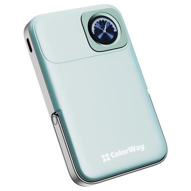 Батарея универсальная ColorWay 10 000 mAh PD/22.5W, 15W MagSafe & Watch Wireless Aquamarine (CW-PB100LPA2MT-WPDD) фото №1