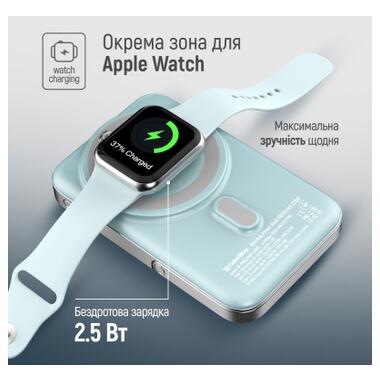 Батарея универсальная ColorWay 10 000 mAh PD/22.5W, 15W MagSafe & Watch Wireless Aquamarine (CW-PB100LPA2MT-WPDD) фото №10