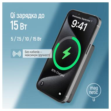 Батарея универсальная ColorWay 10 000 mAh PD/22.5W, 15W MagSafe Black (CW-PB100LPA1BK-WPDD) фото №9