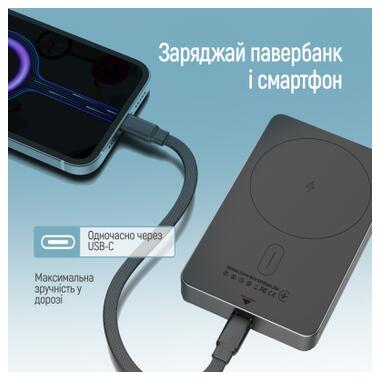 Батарея универсальная ColorWay 10 000 mAh PD/22.5W, 15W MagSafe Black (CW-PB100LPA1BK-WPDD) фото №11