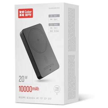 Батарея универсальная ColorWay 10 000 mAh PD/22.5W, 15W MagSafe Black (CW-PB100LPA1BK-WPDD) фото №5
