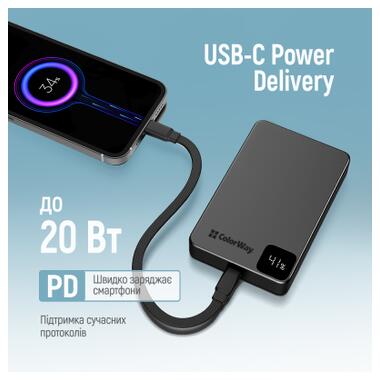 Батарея универсальная ColorWay 10 000 mAh PD/22.5W, 15W MagSafe Black (CW-PB100LPA1BK-WPDD) фото №10
