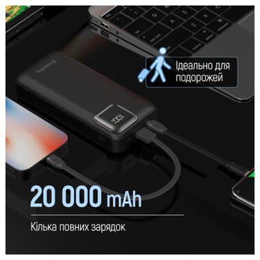 Батарея универсальная ColorWay 20 000 mAh Optimal Power PD/22.5W, QC/3.0, Black (CW-PB200LPB5BK-PDD) фото №8