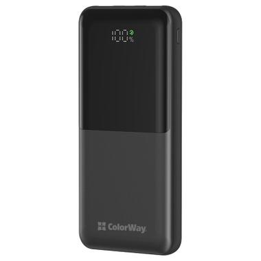 Батарея универсальная ColorWay 10 000 mAh PD/22.5W, QC/3.0, LCD, Black (CW-PB100LPB3BK-PDD) фото №1