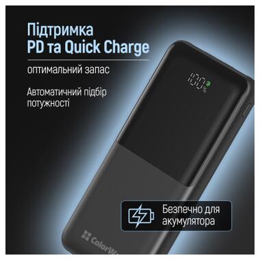 Батарея универсальная ColorWay 10 000 mAh PD/22.5W, QC/3.0, LCD, Black (CW-PB100LPB3BK-PDD) фото №11