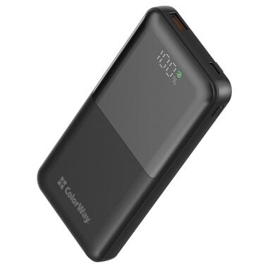 Батарея универсальная ColorWay 10 000 mAh PD/22.5W, QC/3.0, LCD, Black (CW-PB100LPB3BK-PDD) фото №3