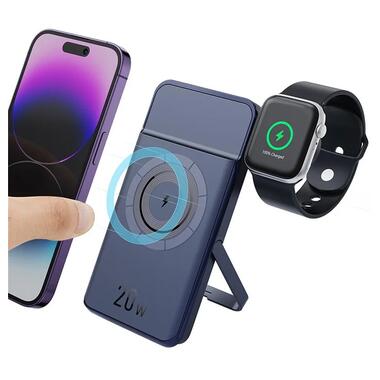 Портативное ЗУ Power Bank Epik JJT-MP01 2in1 20W с БЗУ+iWatch 10000 mAh Blue фото №3