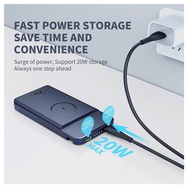 Портативное ЗУ Power Bank Epik JJT-MP01 2in1 20W с БЗУ+iWatch 10000 mAh Blue фото №4