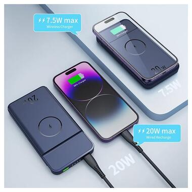 Портативное ЗУ Power Bank Epik JJT-MP01 2in1 20W с БЗУ+iWatch 10000 mAh Blue фото №6