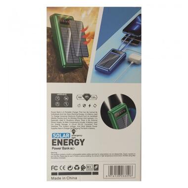 Зовнішній акумулятор із сонячною панеллю Power bank UKC 8412 20000 Mah, чорний (50075) фото №8