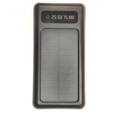 Зовнішній акумулятор із сонячною панеллю Power bank UKC 8412 20000 Mah, чорний (50075) фото №1