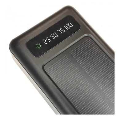 Зовнішній акумулятор із сонячною панеллю Power bank UKC 8412 20000 Mah, чорний (50075) фото №2