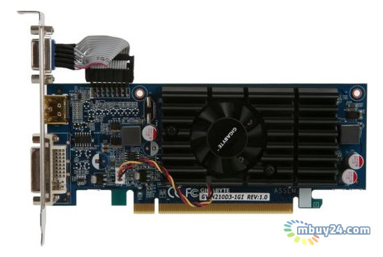 Видеокарта Gigabyte nVidia GeForce 210 1Gb DDR3 (590/1200) (GV-N210D3-1GI) фото №3