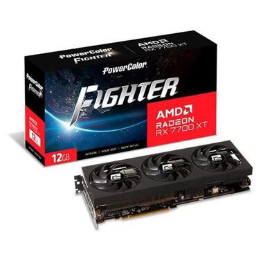 Відеокарта AMD Radeon RX 7700 XT 12GB GDDR6 Fighter PowerColor (RX 7700 XT 12G-F/OC) фото №1