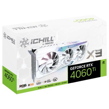 Відеокарта GeForce RTX4060 Ti Inno3D iChill X3 WHITE, 8GB GDDR6, 128bit, PCI Express 4.0 X8 (C406T3-08D6X-17113280) фото №2