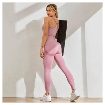 Легінси жіночі спортивні Fashion 6189 S рожеві фото №5