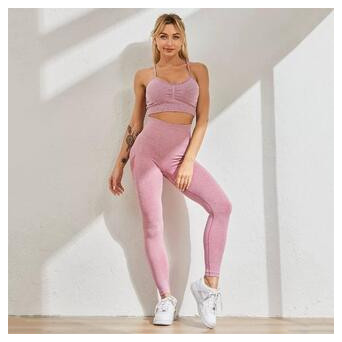 Легінси жіночі спортивні Fashion 6189 S рожеві фото №2