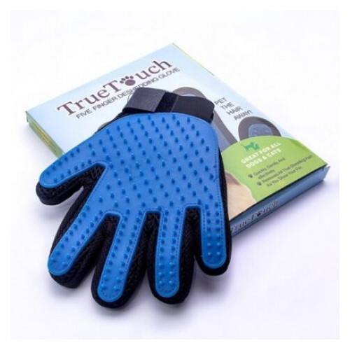 Рукавички для вичісування тварин True Touch Pet Brush Gloves, Синій/Чорний фото №4