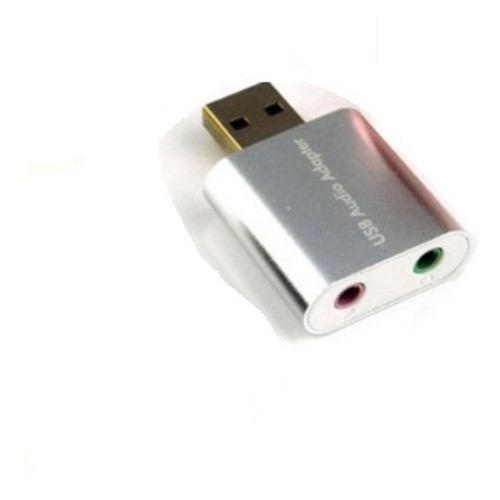 Звукова плата USB 2 Channel mini C-Media chip RTL срібна (B00668) фото №1