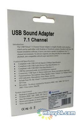 Звукова плата Dynamode USB 8 (7.1) фото №4